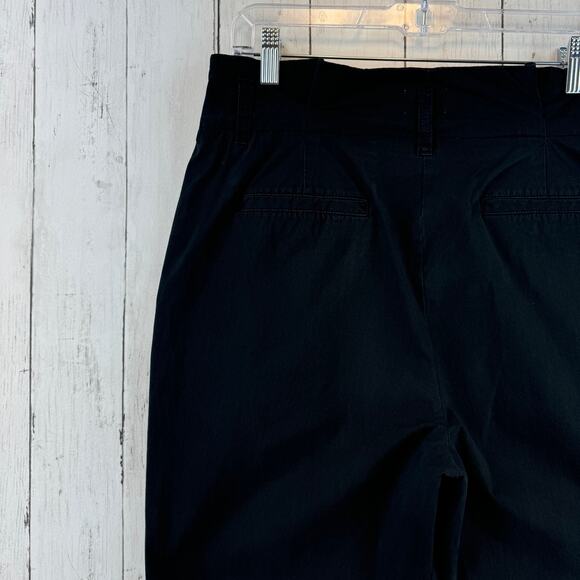 J.Crew Black Cotton Poplin Tapered Paper-bag High Waist Crop Ankle Pants Size 4 - Picture 13 of 15